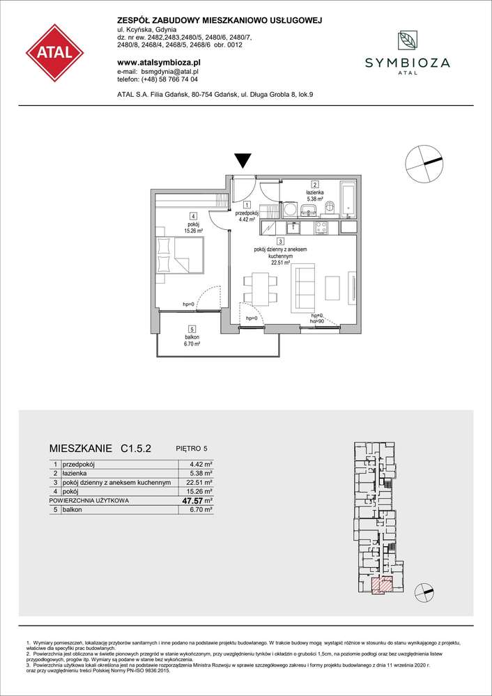 2-pokojowe mieszkanie 47m2 + balkon Bez Prowizji - Pełny obrazek: 2/24
