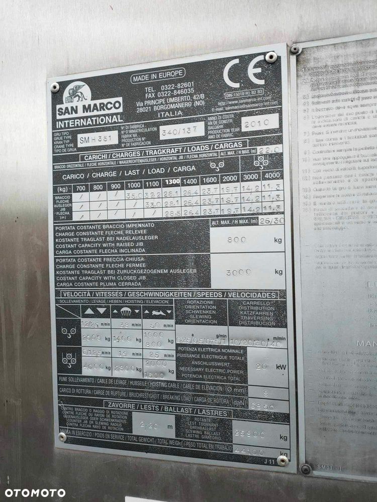 Inny SAN MARCO SM-351 Dźwig Budowlany 2010r Mało Używany !!! - 10
