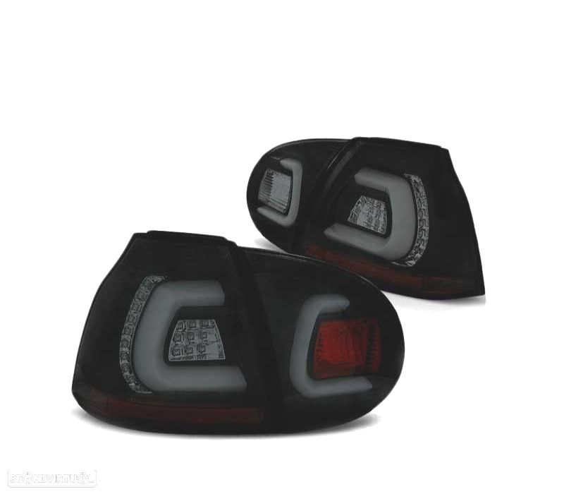 FAROLINS TRASEIROS LED PARA VOLKSWAGEN VW GOLF 5 03-09 BLACK SMOKED PRETO FUMADO ESCURECIDO - 2