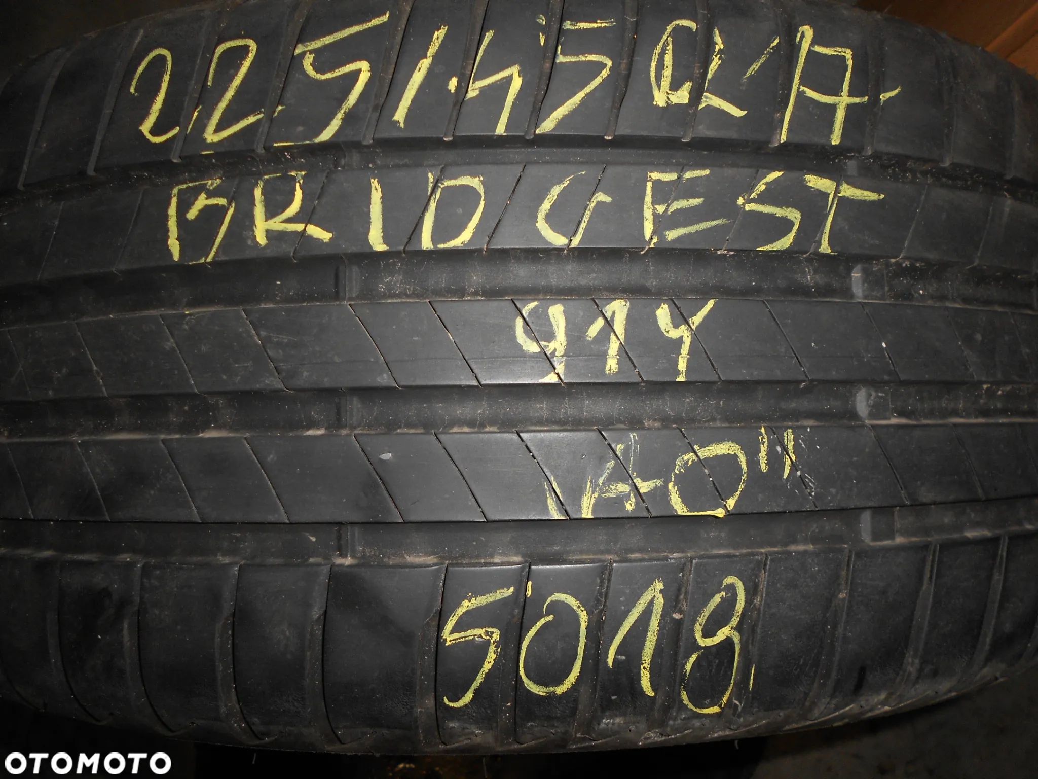 OPONA POJEDYNKA 225/45R17 BRIDGESTONE TURANZA T005 AO DOT 5018 7.9MM - 1