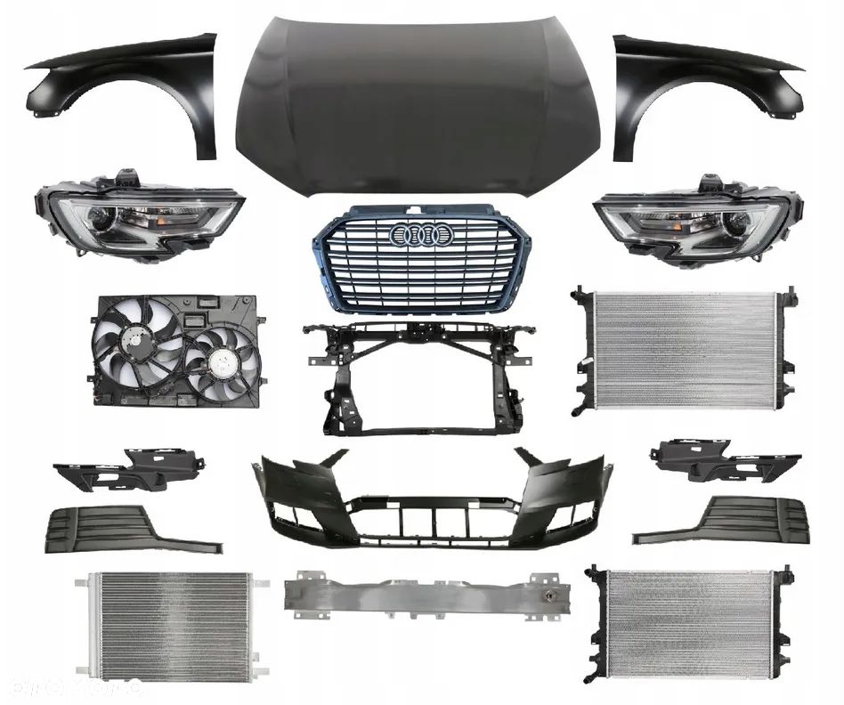 AUDI A3 8V 16-20 - KOMPLETNY PRZÓD: MASKA, BŁOTNIKI, ZDERZAK, PAS PRZEDNI, CHŁODNICE - NOWE !! - 1