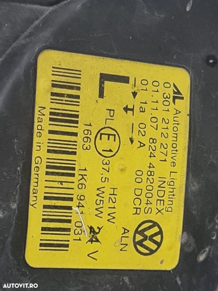 Far Stanga Volkswagen Golf V Variant 2007 - 2009 Combi 4 Usi (1346) Xenon EUROPA 1K6941031 - 5