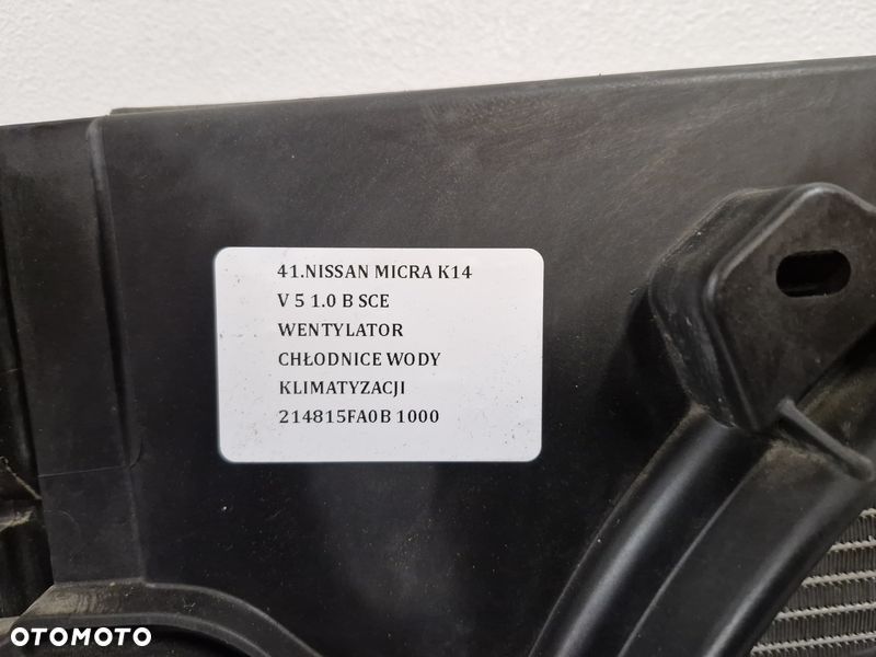 NISSAN MICRA K14 V 5 1.0 B SCE WENTYLATOR CHŁODNICE WODY KLIMATYZACJI 214815FA0B - 13
