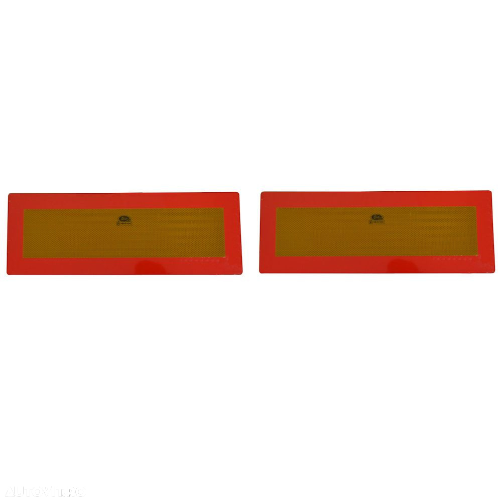Placa reflectorizanta camioane 565x200mm, din aluminiu, galben reflectorizant, rosu fluorescent- 2buc - 2