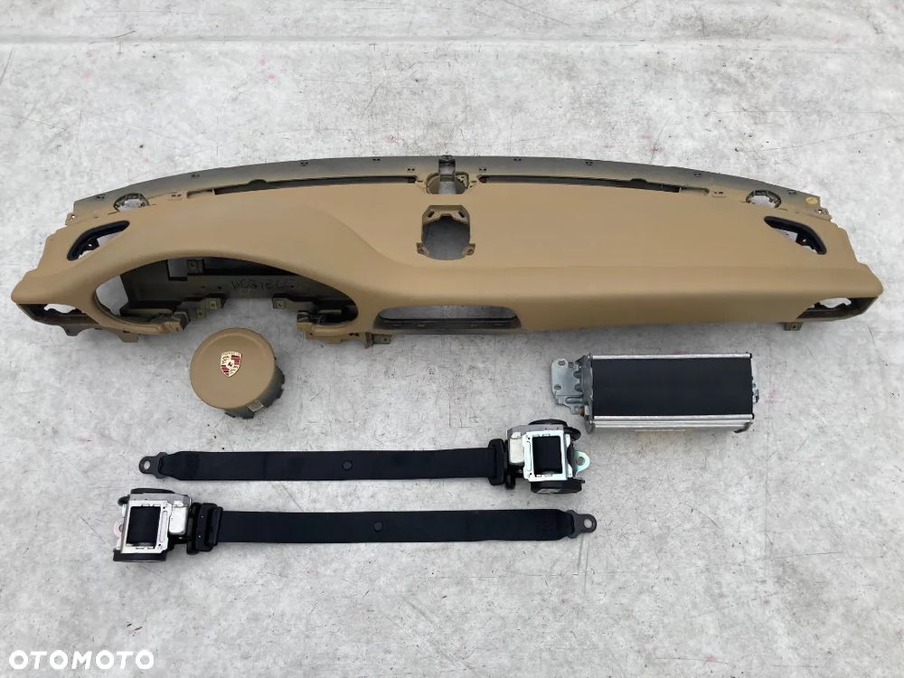 PORSCHE CARRERA 911 991 997 DESKA KONSOLA KOKPIT PULPIT PÓŁKA PARAPET PODUSZKI POWIETRZNE KIEROWCY PASAŻERA AIRBAG PASY PAS AIR BAG SRS KURTYNA KURTYNY FOTELA W FOTEL KREMOWA KREM  naprawa regeneracja Raz2 !!! - 1