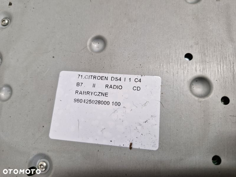 CITROEN DS4 1 I C4 2 II B7 RADIO CD FABRYCZNE 980425028000 - 12