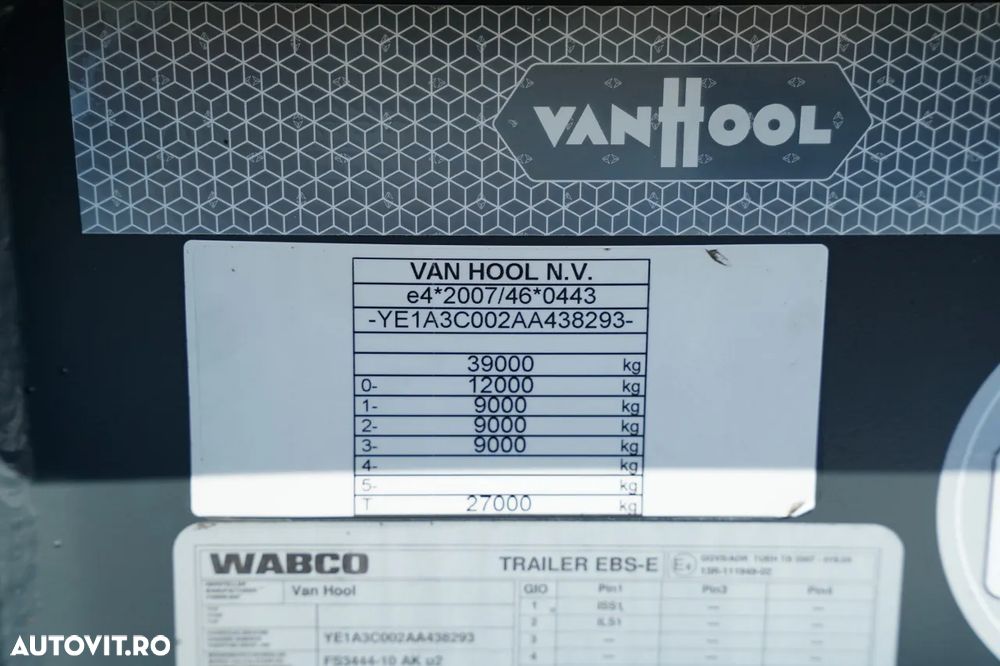 Van Hool / SEMIREMORCĂ CONTAINER / SUB REZERVOR / ADR COMPLET / 3 AXE / AXE SAF / JANTE DIN ALIAJ - 26