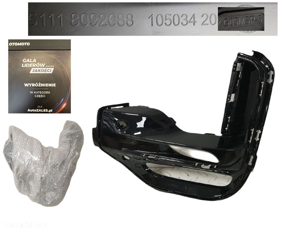 ORYGINALNA FABRYCZNIE NOWA KRATKA ZDERZAKA BMW X5 M-PAKIET G05 PRAWY PRZÓD PRAWA PRZEDNIA 8092688 - 1
