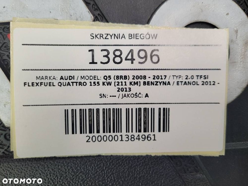 SKRZYNIA BIEGÓW AUDI Q5 8R 2.0 TFSI 211KM NEV 223 TYŚ KM - 16