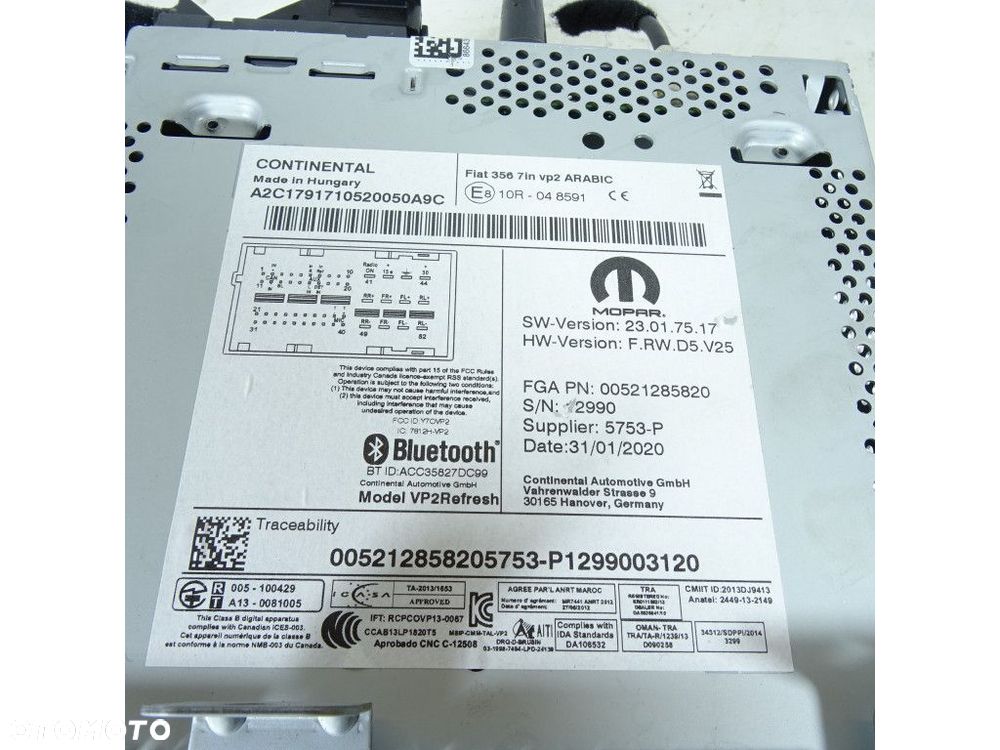 FIAT TIPO II RADIO 00521285820 - 2
