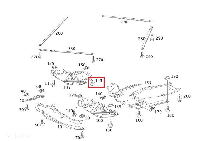 MERCEDES WIELE MODELI Sruba mocowania oslony silnika dolnej M8x30 - 2