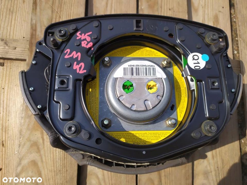 MERCEDES W211 AIRBAG KIEROWNICY PODUSZKA SKÓRZANA SZARA - 9