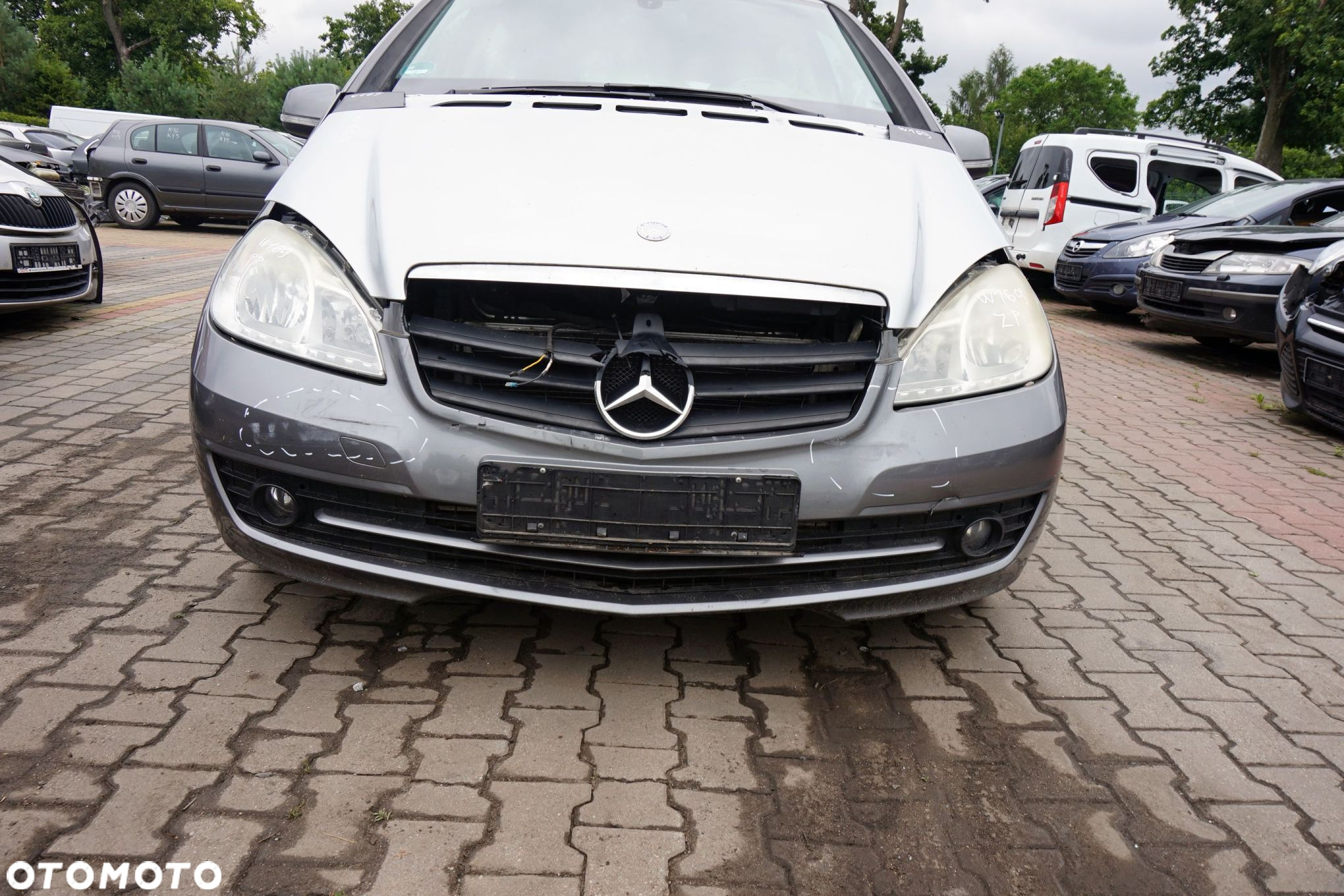 MASKA ZDERZAK BŁOTNIKI LAMPY A-KLASA W169 LIFT 787  MERCEDES 2008-2012 SREBRNY PRZÓD KOMPLETNY - 10