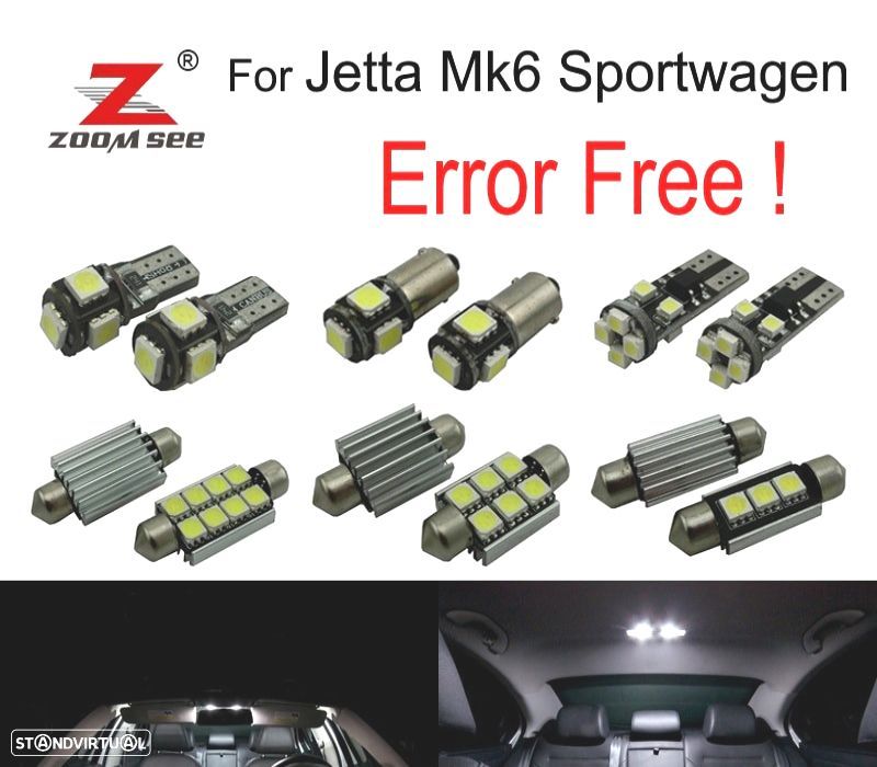 KIT COMPLETO DE 13 LÂMPADAS LED INTERIOR PARA VOLKSWAGEN VW JETTA 6 MK6 MK VI SPORTWAGEN 2010-2014 - 1