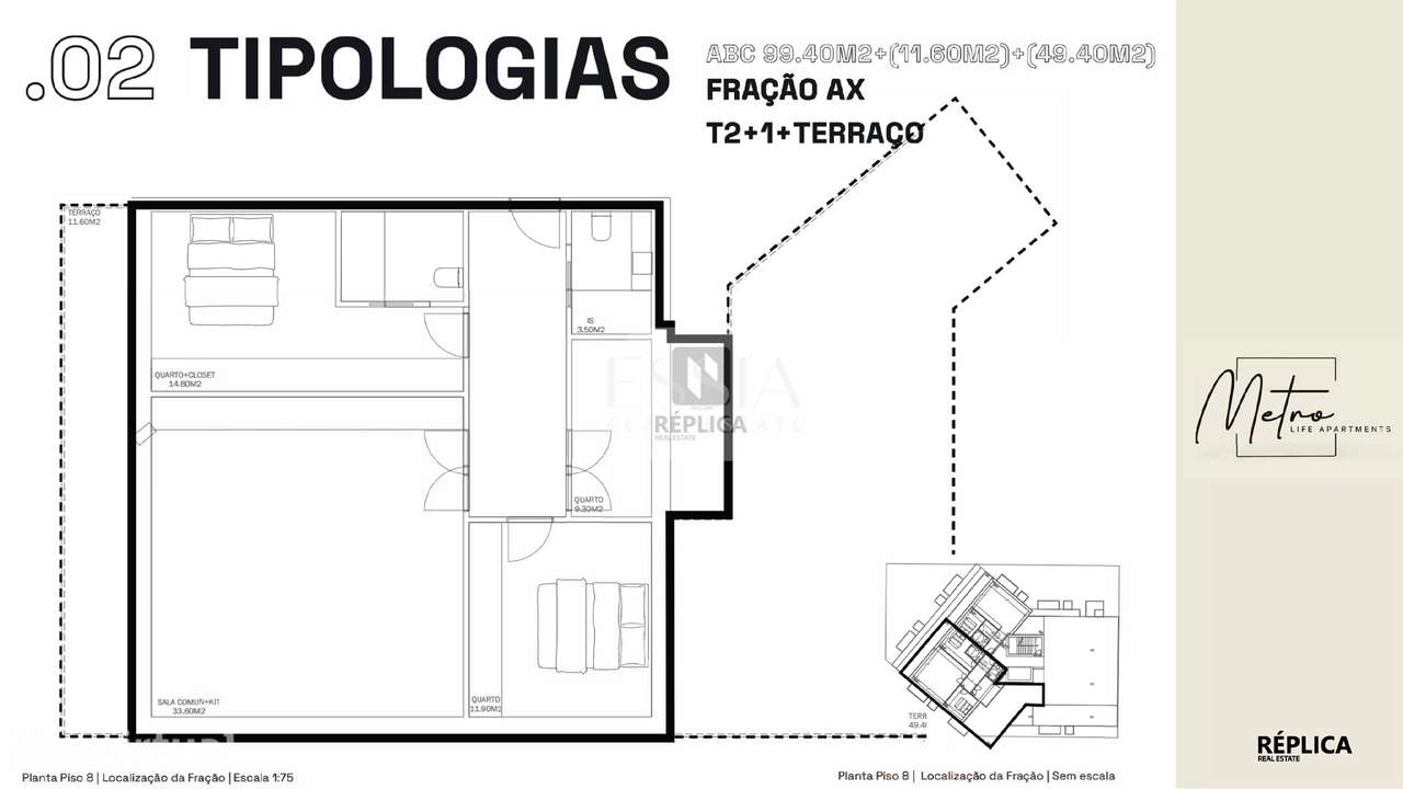 Apartamento T2+1 com Terraços - Grande imagem: 4/5