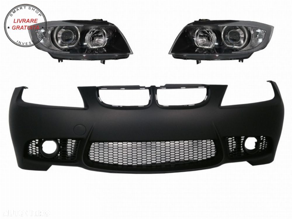 Bara Fata BMW Seria 3 E90 Sedan E91 Touring (2004-2008) Non LCI M3 Design cu Farur- livrare gratuita - 1