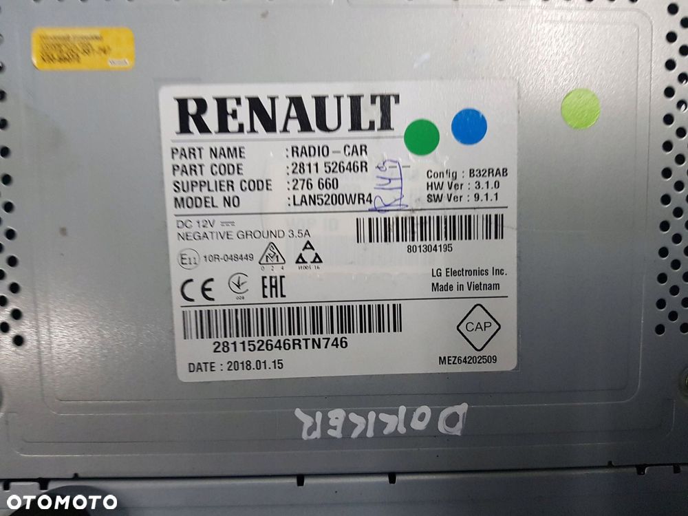 DACIA DOKKER 12-21r RADIO NAWIGACJA 281152646R - 4