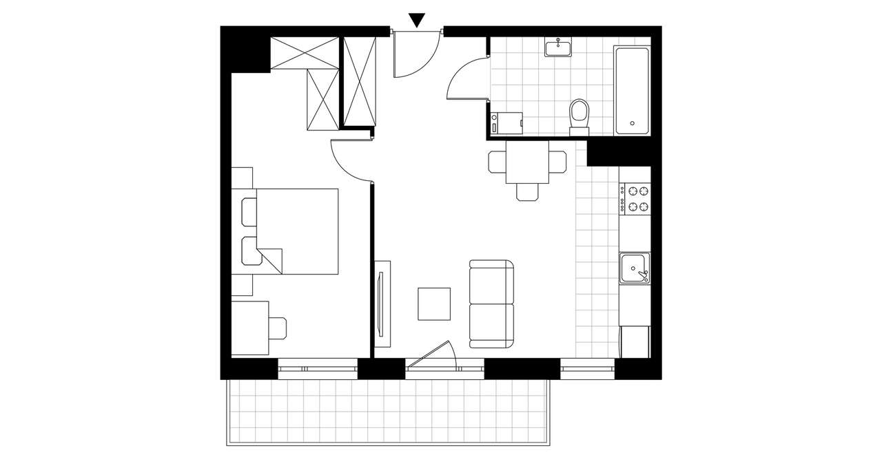 2-pokojowe mieszkanie 46m2 + balkon - Pełny obrazek: 4/14