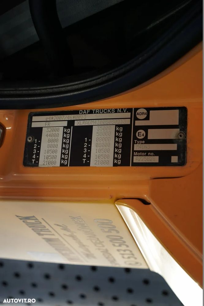 DAF CF 85.410 / 8x4 / BASCULĂ SPATE / CLAPETĂ HIDRAULICĂ / ANVELOPE 100% / MANUALĂ / EURO 6 - 36