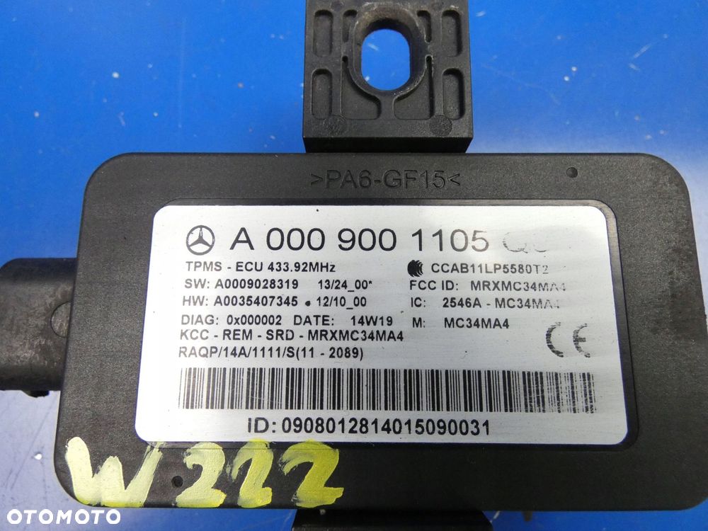 MERCEDES S KLASA W222 MODUŁ CZUJNIK CIŚNIENIA W OPONACH - 2