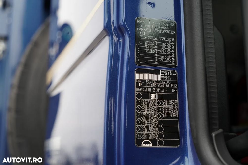 MAN TGS 41.480 / 8x6 / BASCULANĂ SPATE / MANUAL / NOU NOU / KH-KIPPER / - 37
