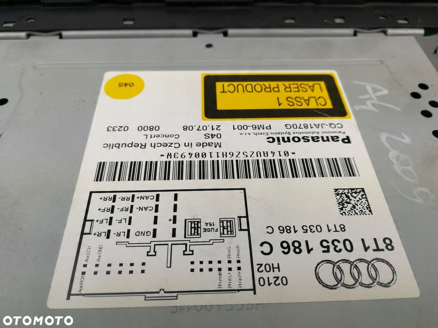 8T1035186C CQ-JA1870G PANASONIC radio fabryczne CD FM AUDI CONCERT A4 B5 A5 - 8