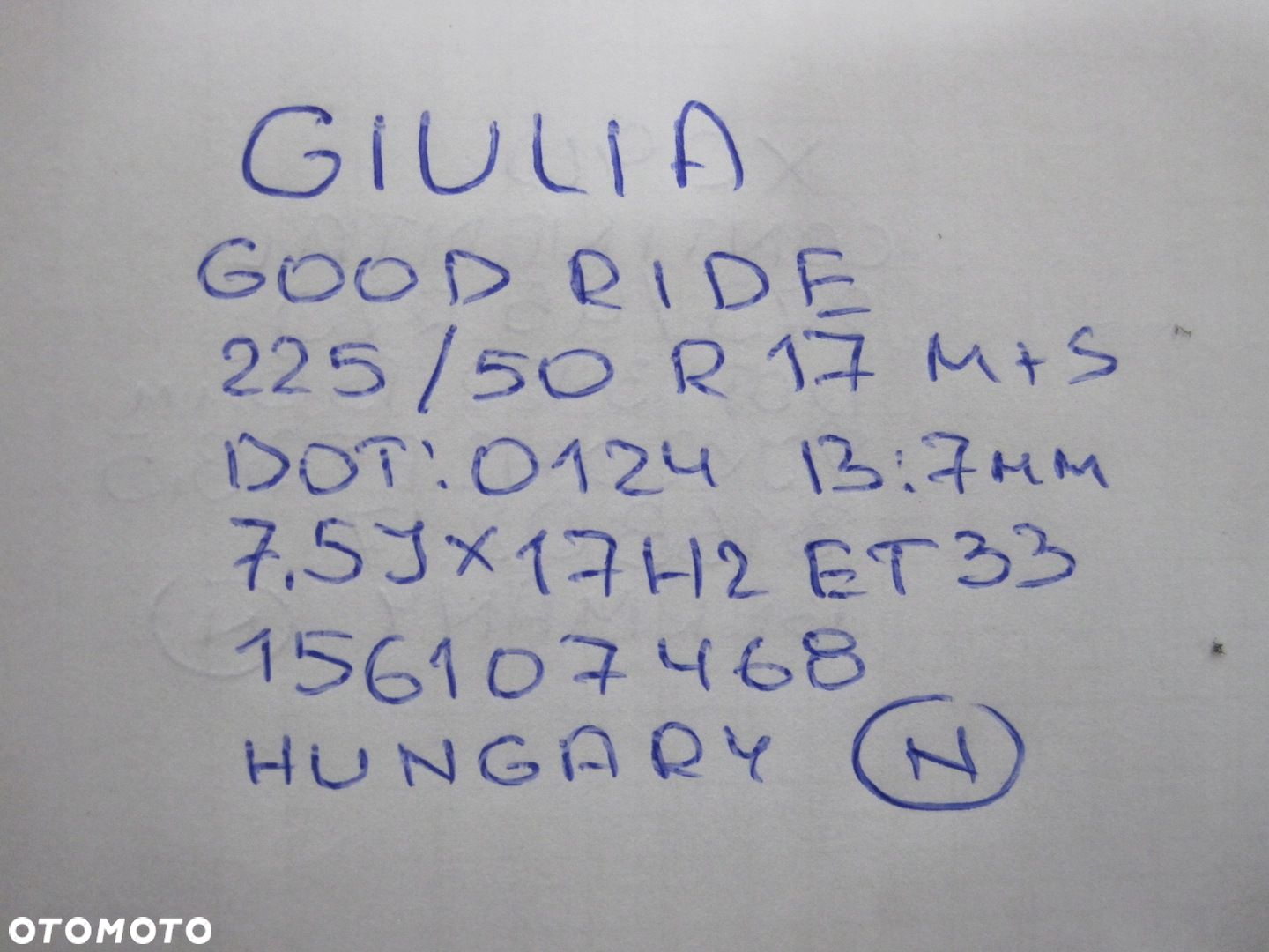Koła felgi opony ALFA ROMEO GIULIA R17 MS 24r - 12