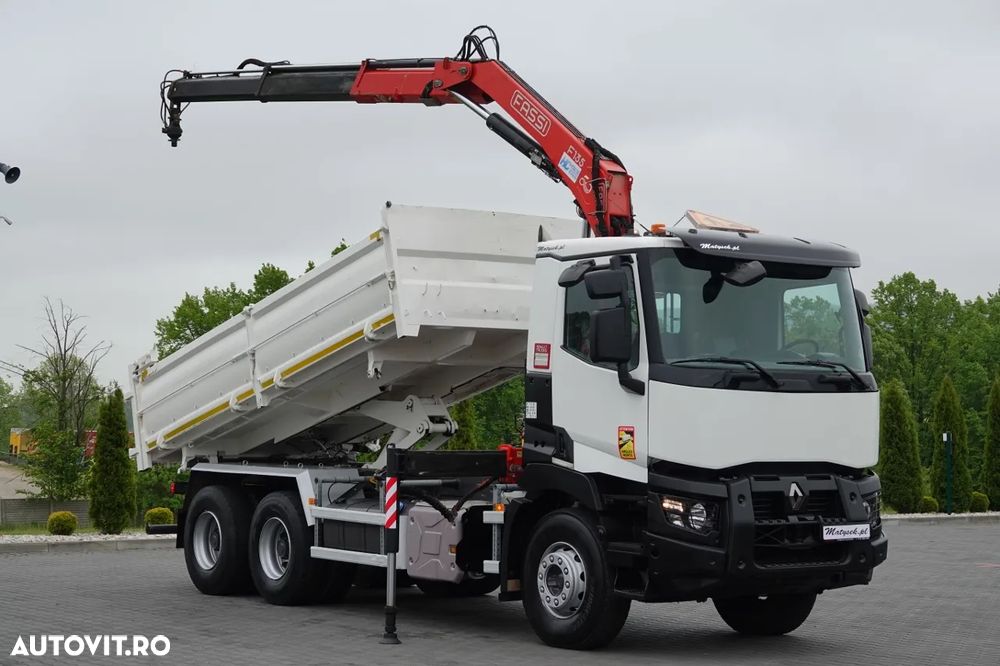 Renault C 380 / 6x4 / TIPPER 3 LATE + HDS FASSI F135 / HYDROBRA / EURO 6 / RADIO CONTROL / ROTATOR / BORDMATIC - 4