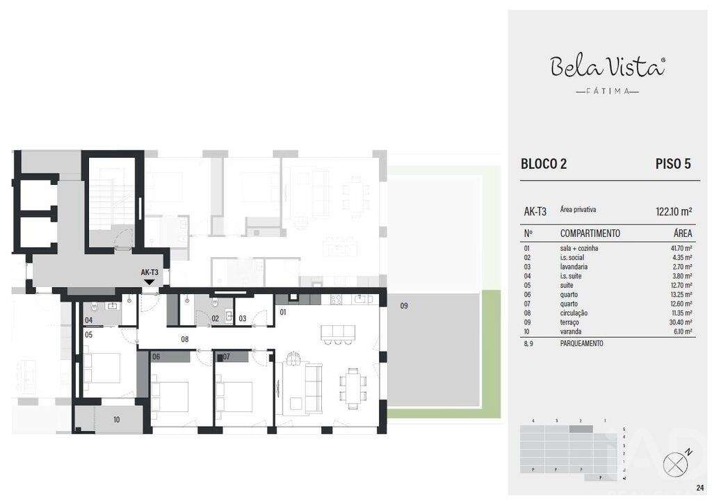 Apartamento T3 em Fátima de 113 m2 - Grande imagem: 2/15