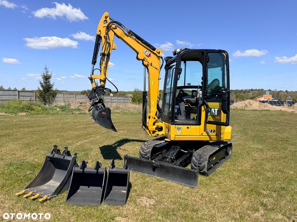 Caterpillar Minikoparka Cat 302.7 3xłyżki Skarpowa hydrL\P dodatkowe linie hydrauliczne szybkozłącze Gąsienice jak Nowe WIDŁY WIERTNICA za dopłatą - 24
