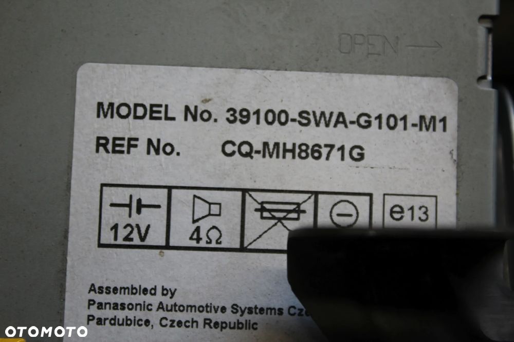 RADIO WYŚWIETLACZ HONDA CRV III CD  39100-SWA-G101-M1 ORYGINAŁ - 8