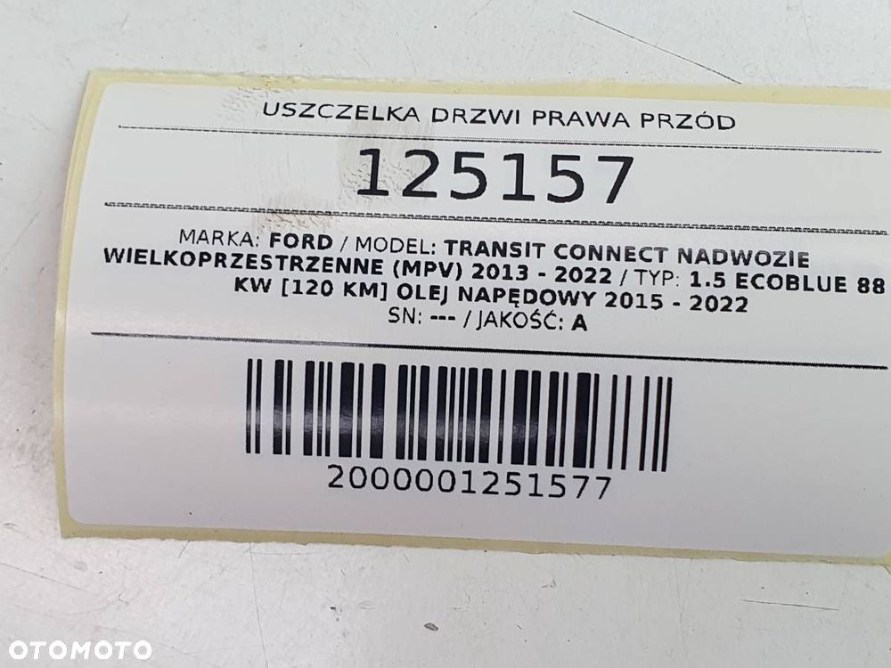 USZCZELKA DRZWI PRZÓD  PRAWA FORD TRANSIT CONNECT MK2 DT11-V20530-AL - 4