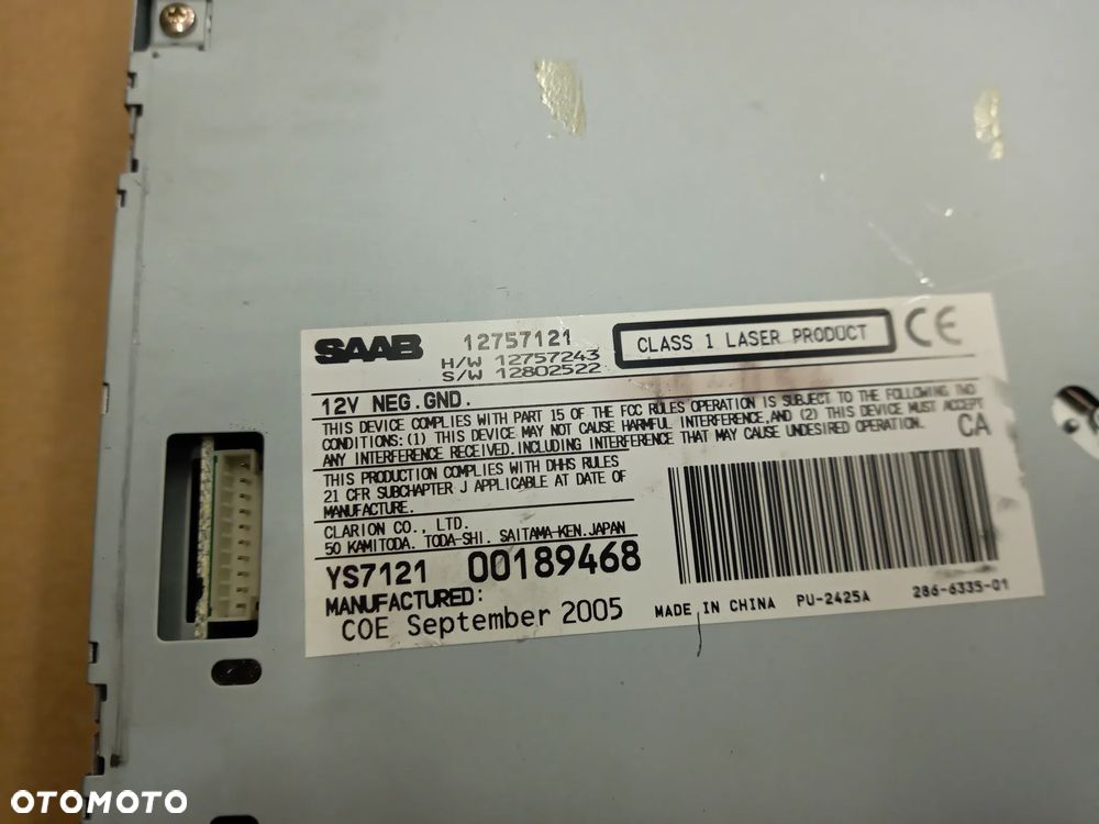 Saab 93 9-3 II  02-06 radio czytnik płyt CD 12757121 - 3