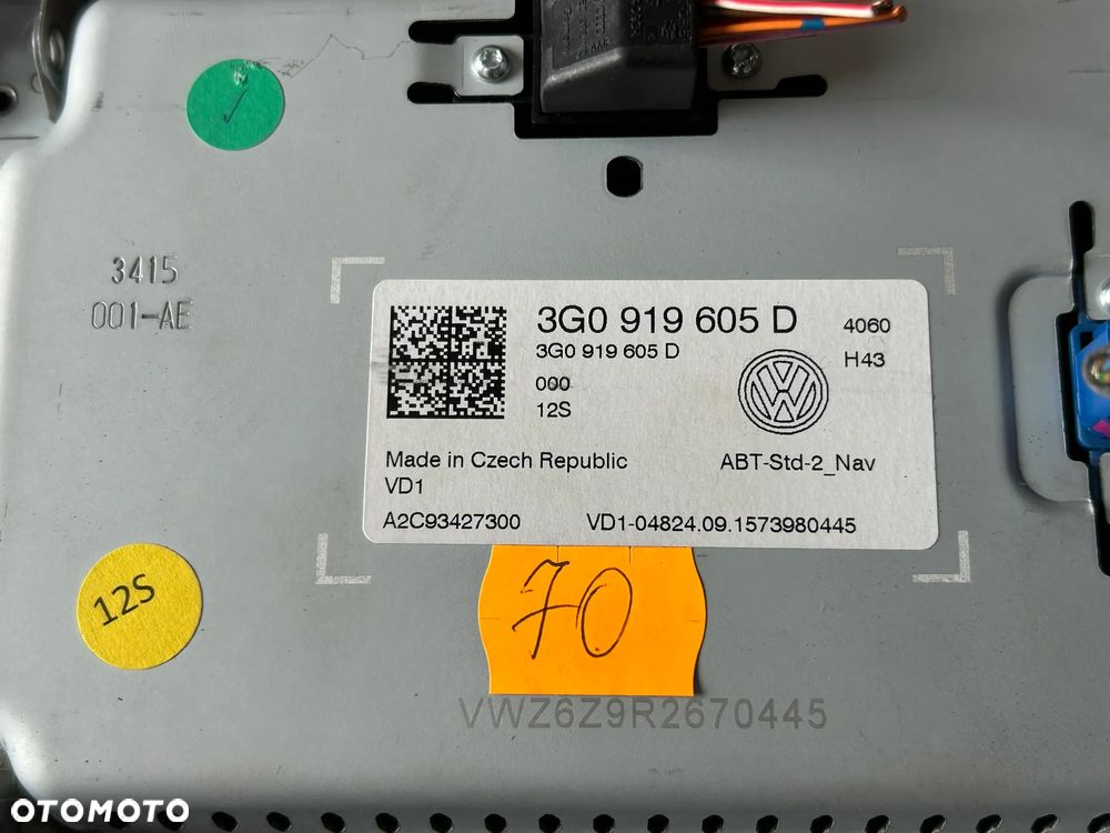 RADIO RADIOODTWARZACZ 3G0919605D VOLKSWAGEN PASSAT B8 - 3