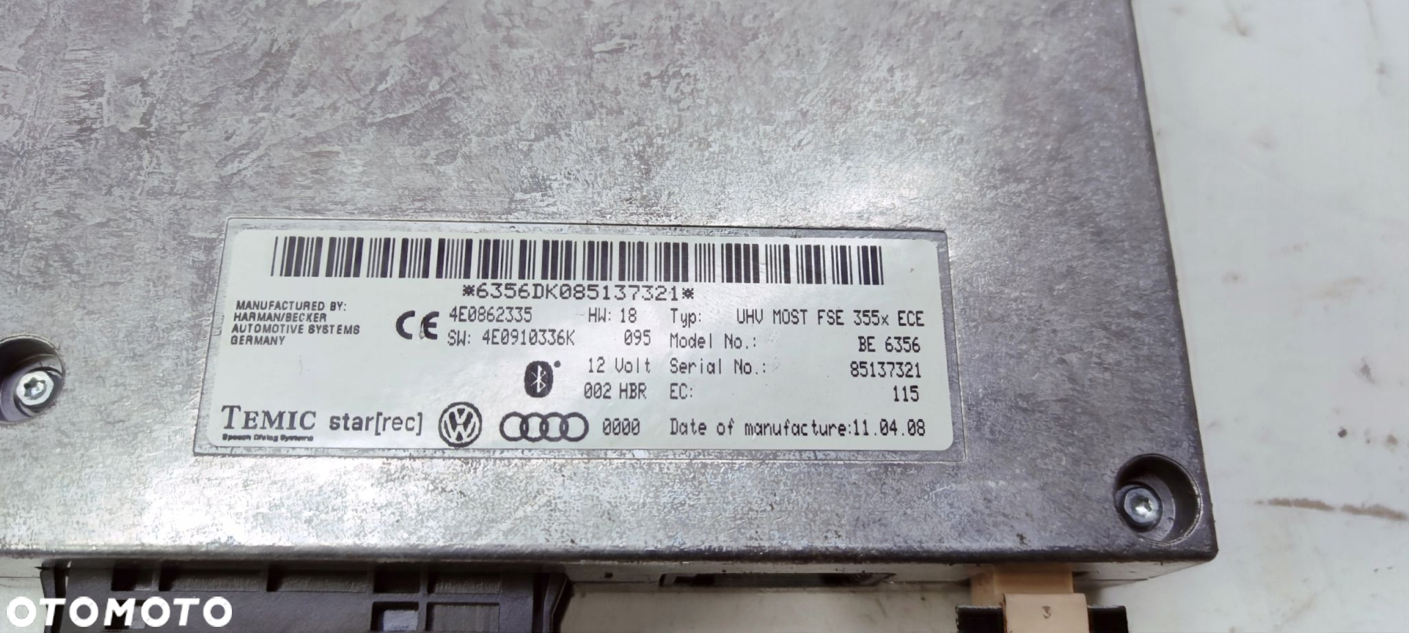 MODUŁ BLUETOOTH AUDI A4 A5 A6 4E0862335 4E0910336K - 2
