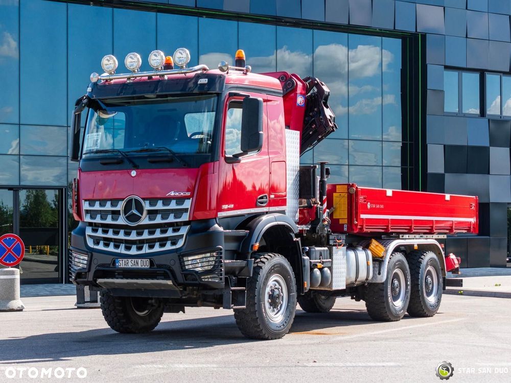 Mercedes-Benz AROCS 3345 6x6 HMF 3220 K hds Żuraw wywrotka - 8