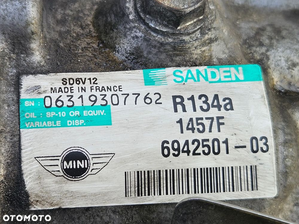 Mini Cooper R55 R56 1.4 1.6 VTi kompresor sprężarka klimatyzacji 6942501-03 - 5
