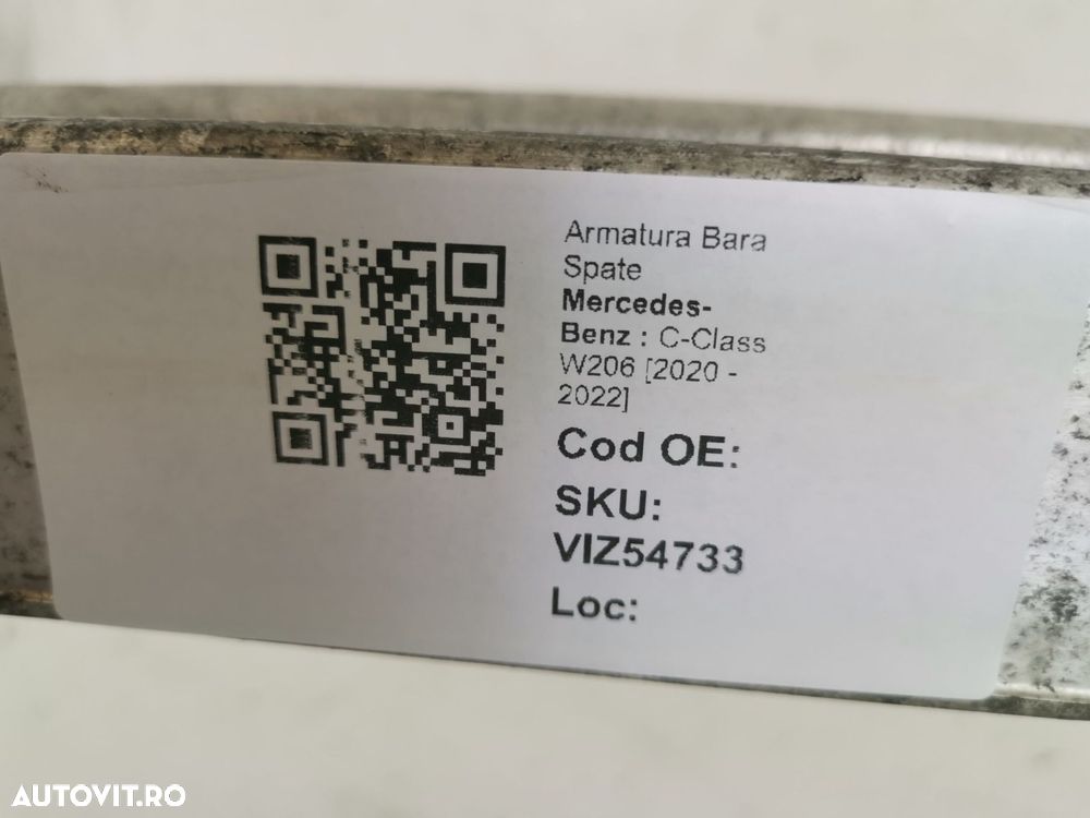 Armatura Bara Spate Mercedes-Benz  C-Class W206 [2020 - 2022] Original - 8