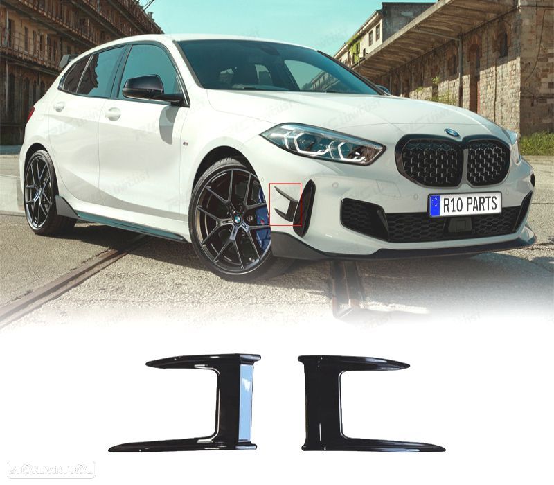 ADICIONAIS DE PARA-CHOQUES DIANTEIRO BMW F40 HATCHBACK 19-22 PRETO BRILHANTE - 1