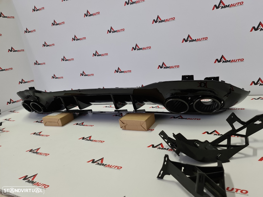 Difusor Traseiro Mercedes Classe A W177 Look A45 (Ponteiras Pretas) - 4