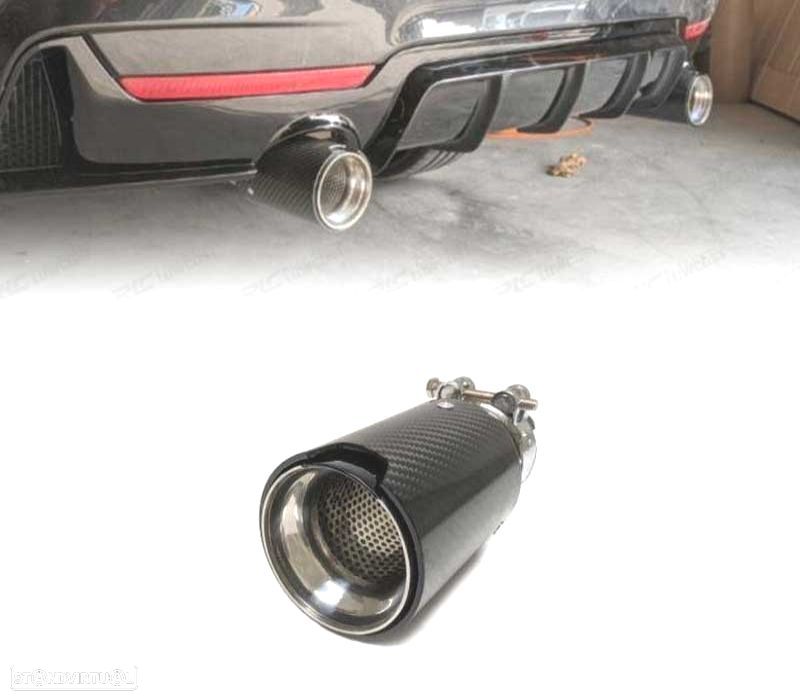 PONTEIRA DE ESCAPE BMW LOOK M CARBONO - 1