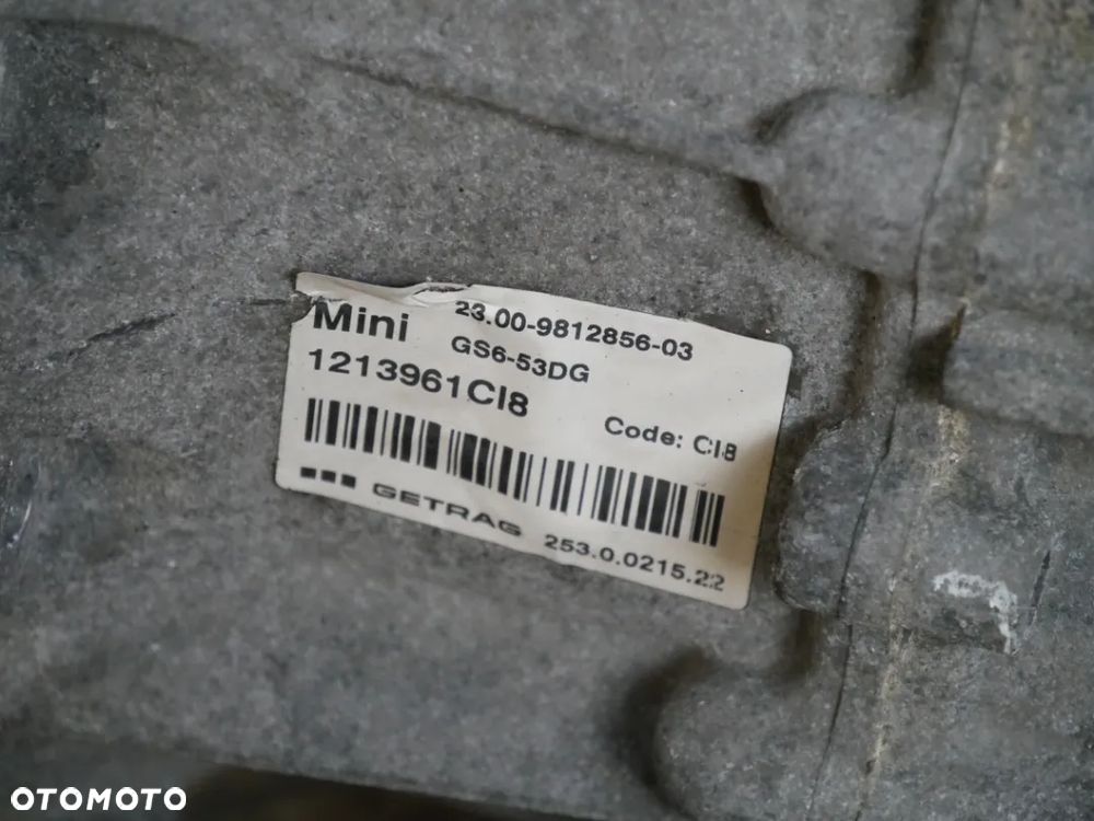SKRZYNIA BIEGÓW MINI R60 1.6 TD 14' 9812856 -03 C18 GS6-53DG - 4
