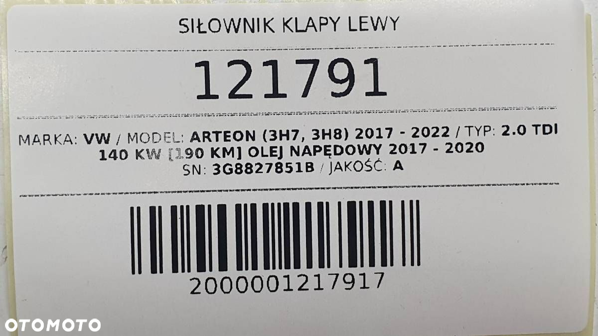 SIŁOWNIK ELEKTRYCZNY TELESKOP KLAPY LEWY VW ARTEON 3G8827851B - 6