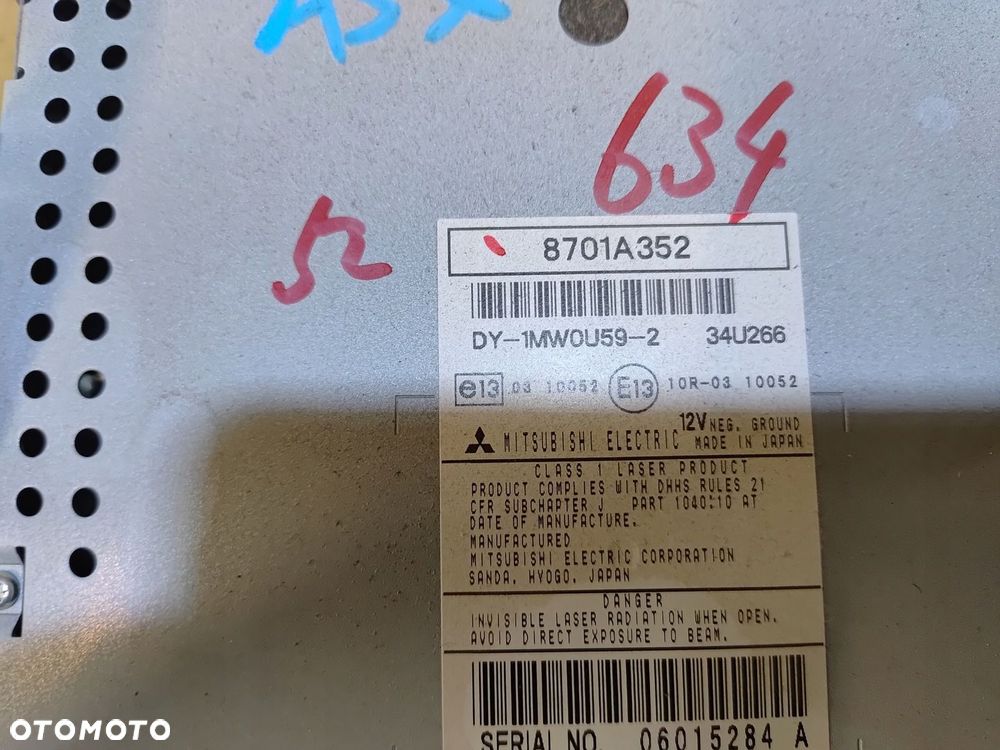 MITSUBISHI ASX RADIO 8701A352 - 5