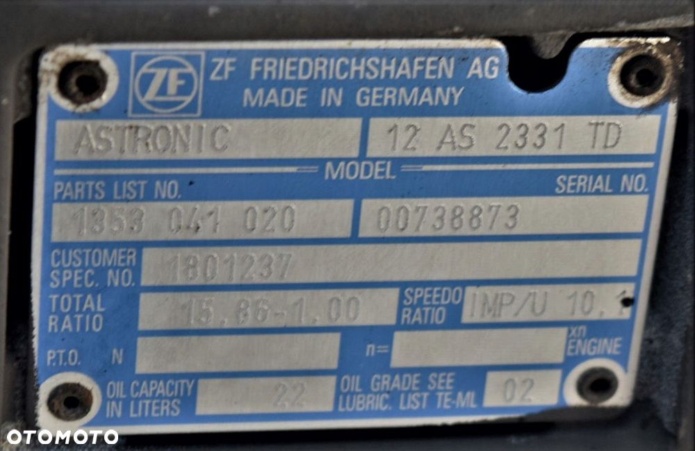 SKRZYNIA BIEGÓW DAF XF CF 12 AS 2331 TD Z INTARDER - 8