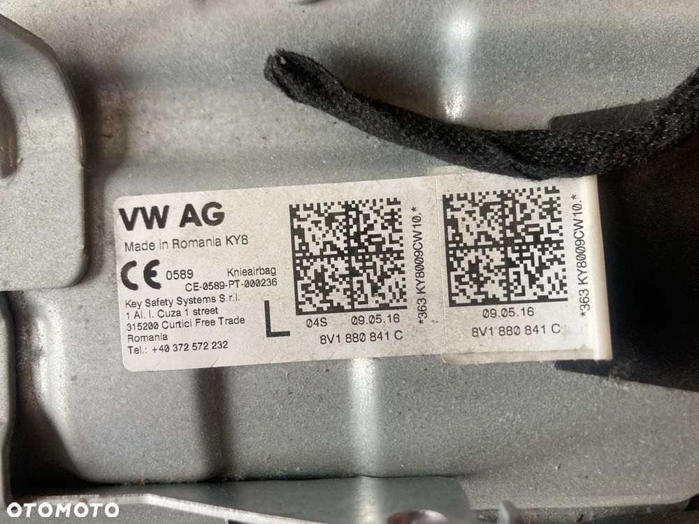Poduszka kolan kolanowa lewy przód Audi A3 8v1880941c - 4