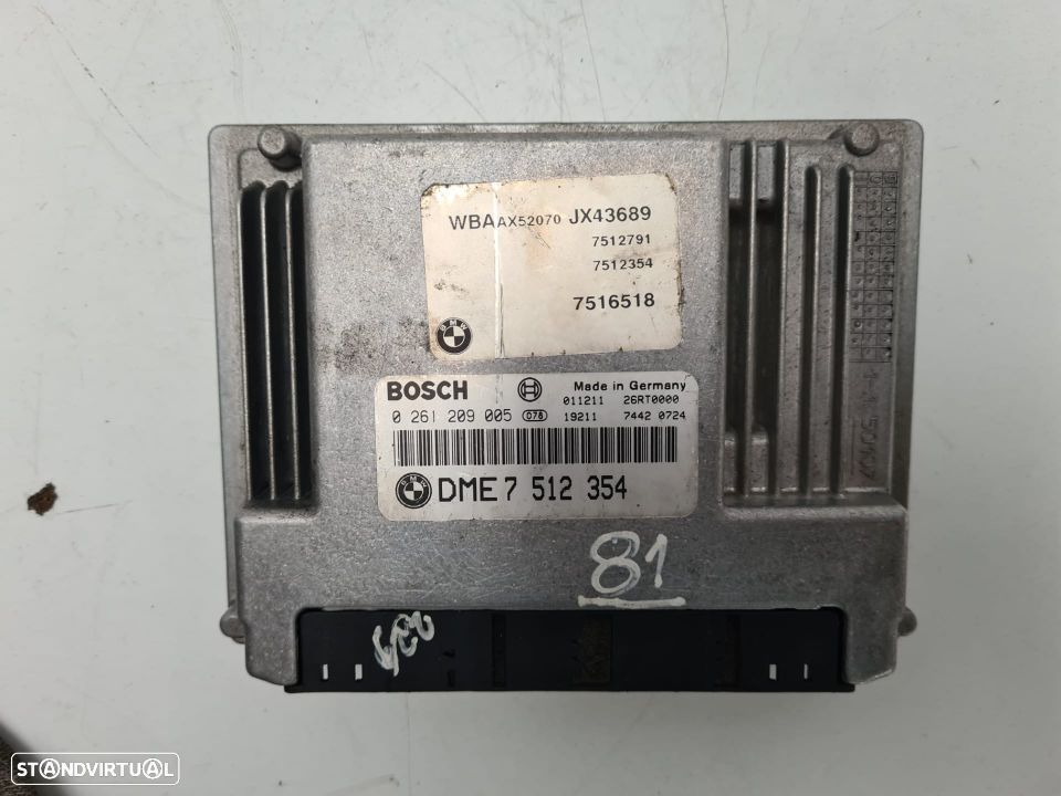 CENTRALINA BOSCH ORIGINAL DME7512354 0261209005 26RT0000 BMW SERIE 3 COMPACT E46 318TI 143CV N46B20A - 2