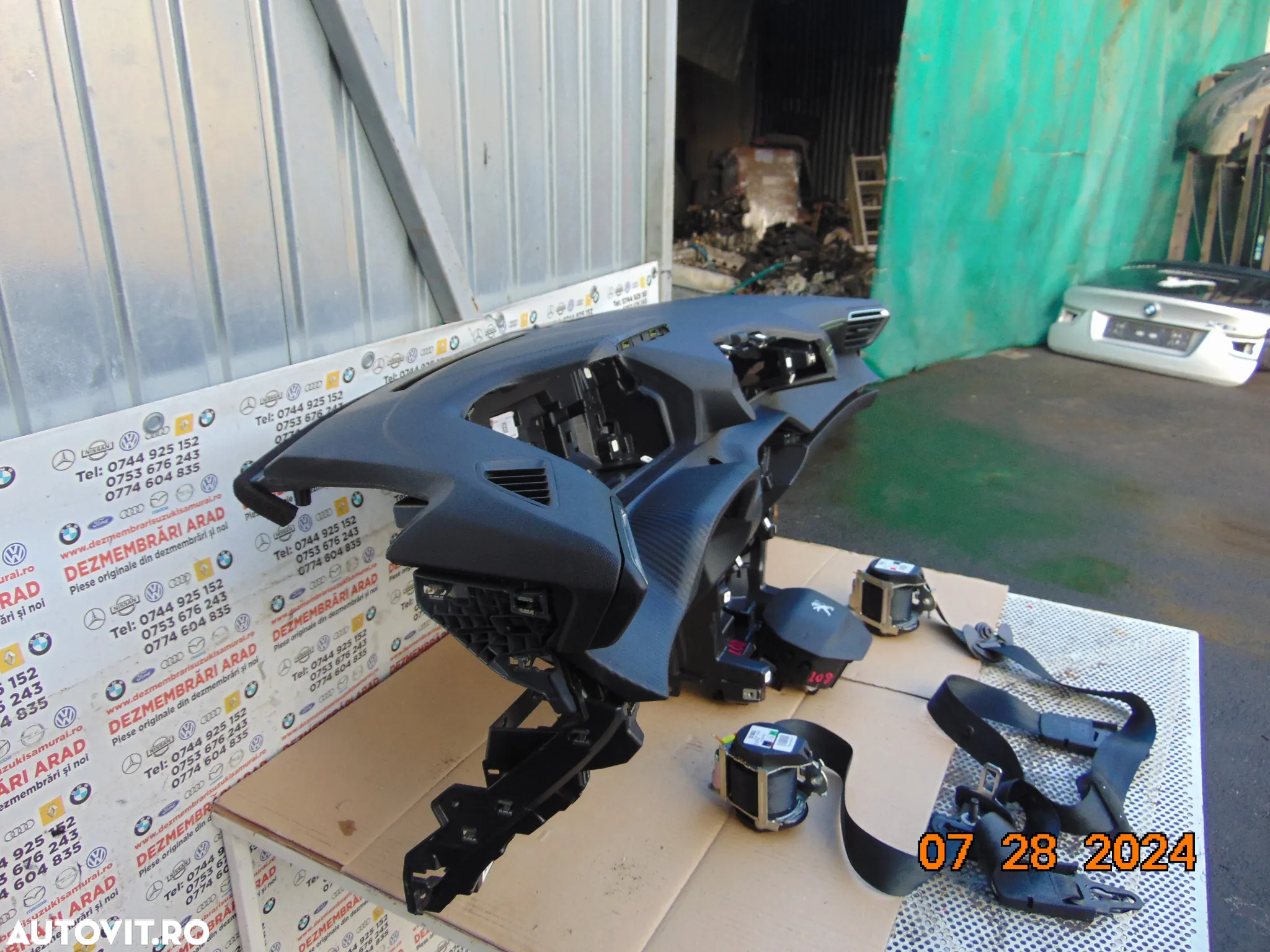 Plansa bord Peugeot 208 dupa 2019 kit plansa bord airbag sofer pasager centuri fata stanga dreapta - 3