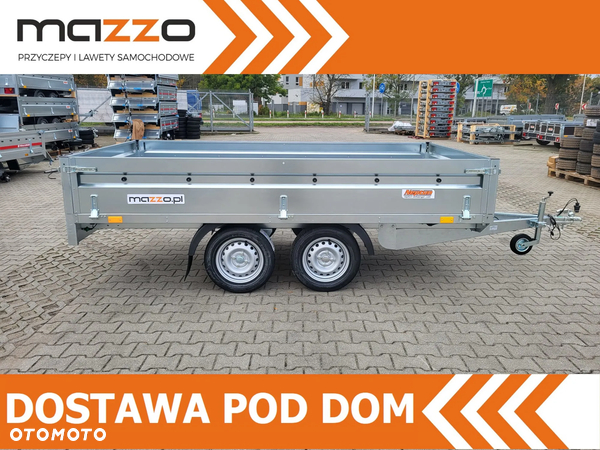 Neptun DOSTAWA! Przyczepa platforma wym. 302x151 SPAWANA! koła pod spodem N7-302 2 kps, wszystkie burty DEMONTOWALNE, lekka kat.B GN273