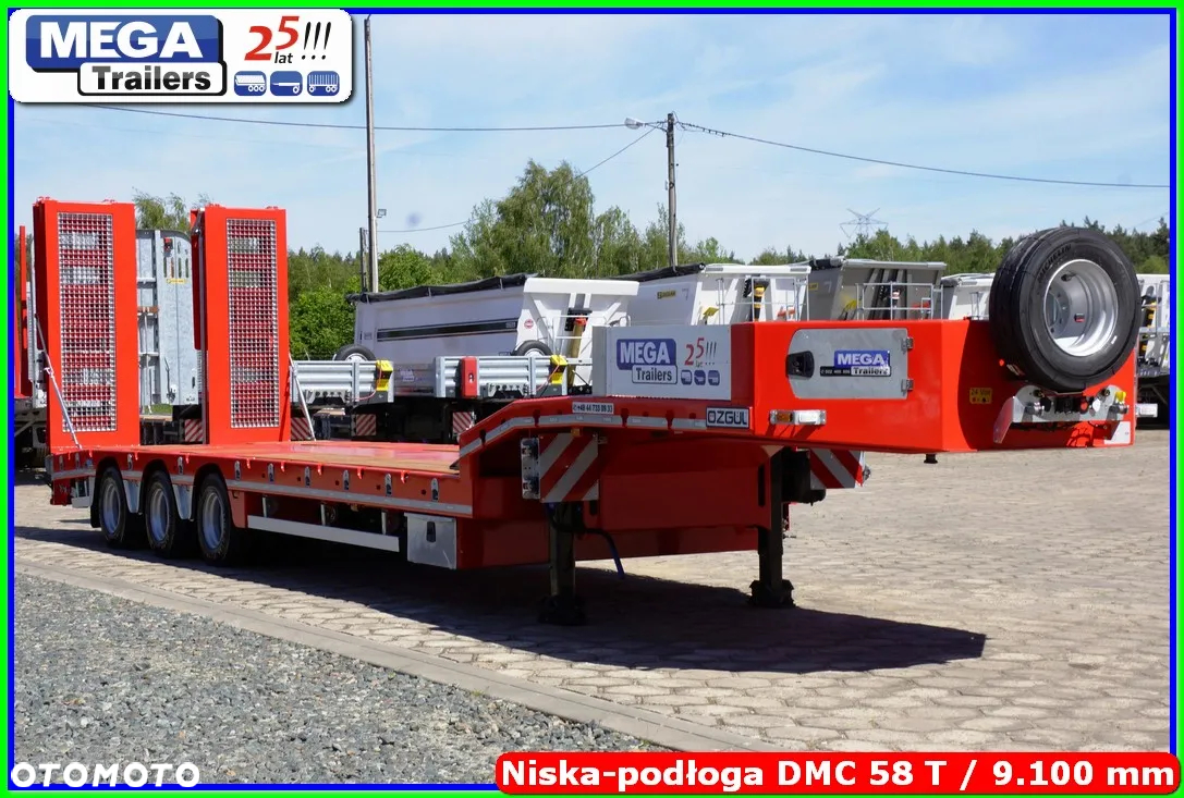 Mega Niskopodwozie 3 osie, 58 T DMC, dł. 910 cm, oś skrętna !!! - 2